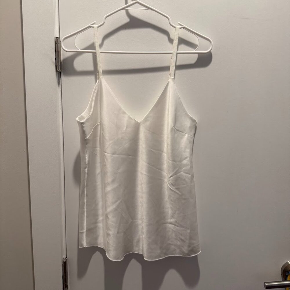 Vneck Silk Top - White